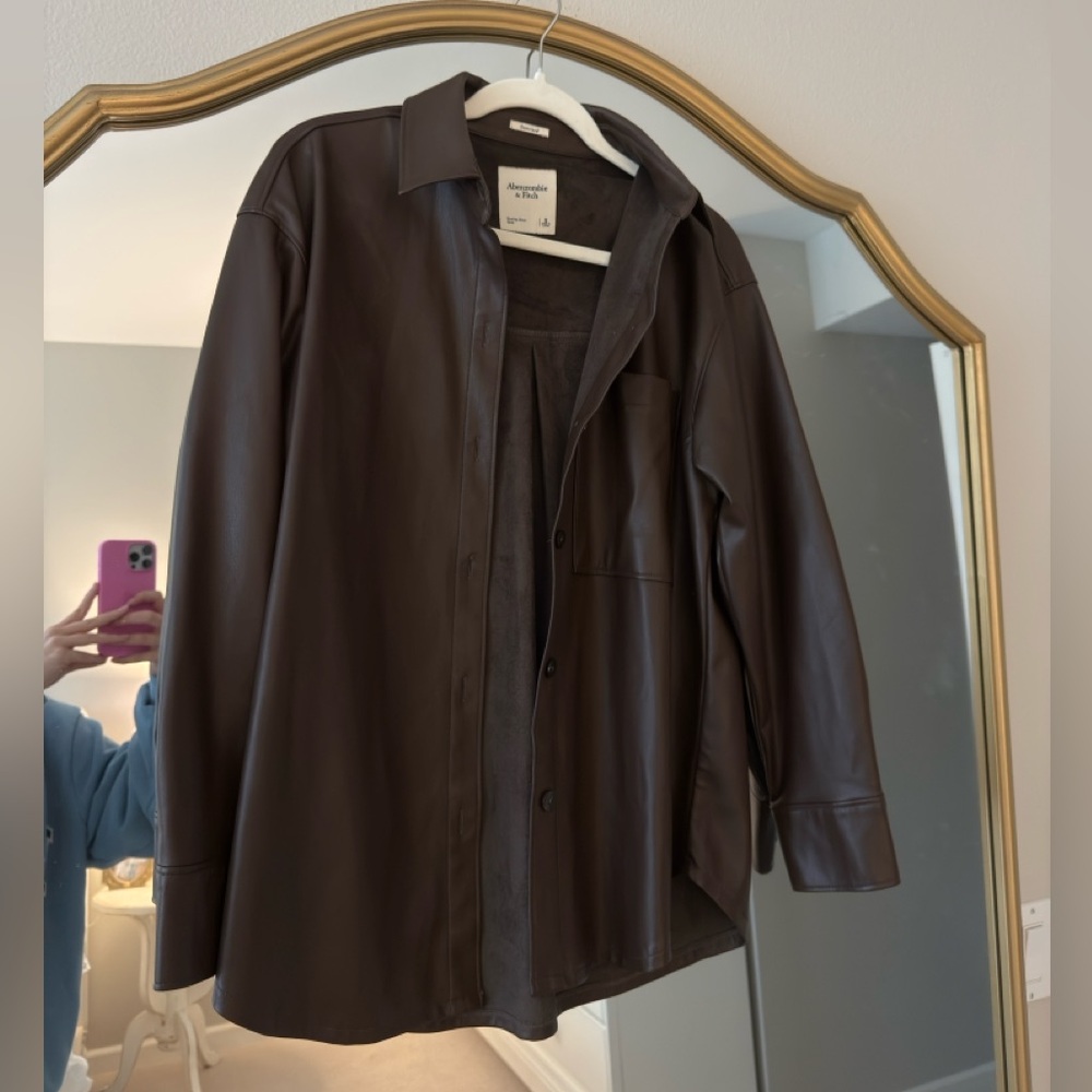 Abercrombie & Fitch Brown Leather Shacket